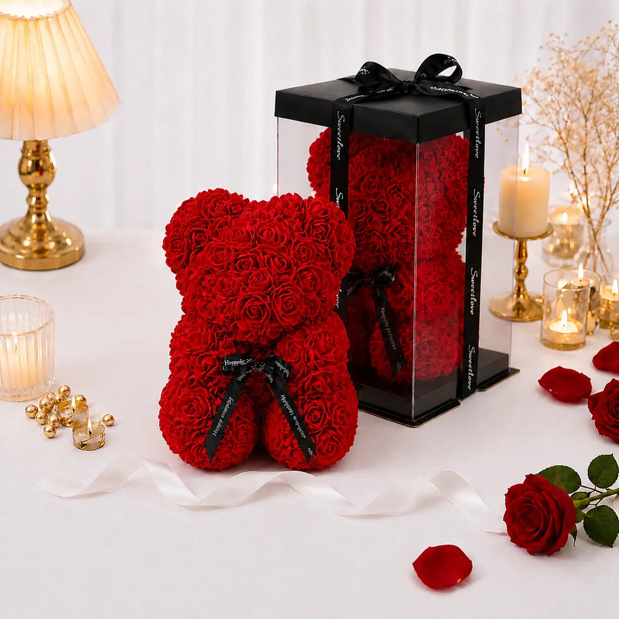 Ourson en Roses Éternelles - Symbole d'amour Jiina