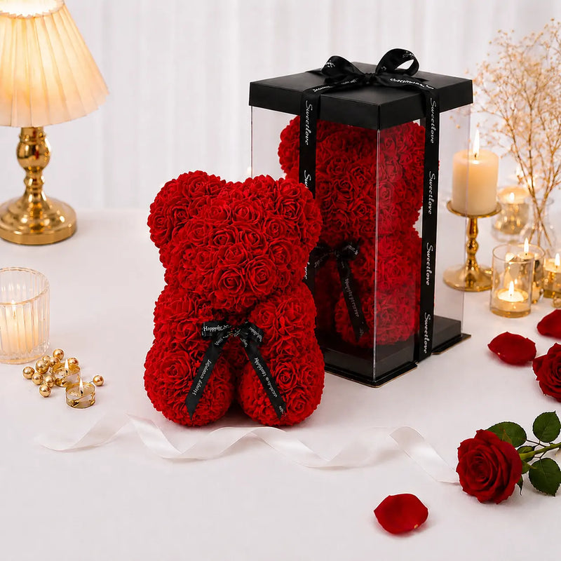 Ourson en Roses Éternelles - Symbole d'amour Jiina