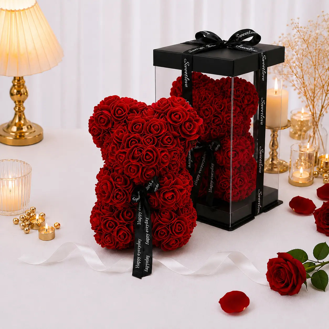 Ourson en Roses Éternelles - Symbole d'amour Jiina
