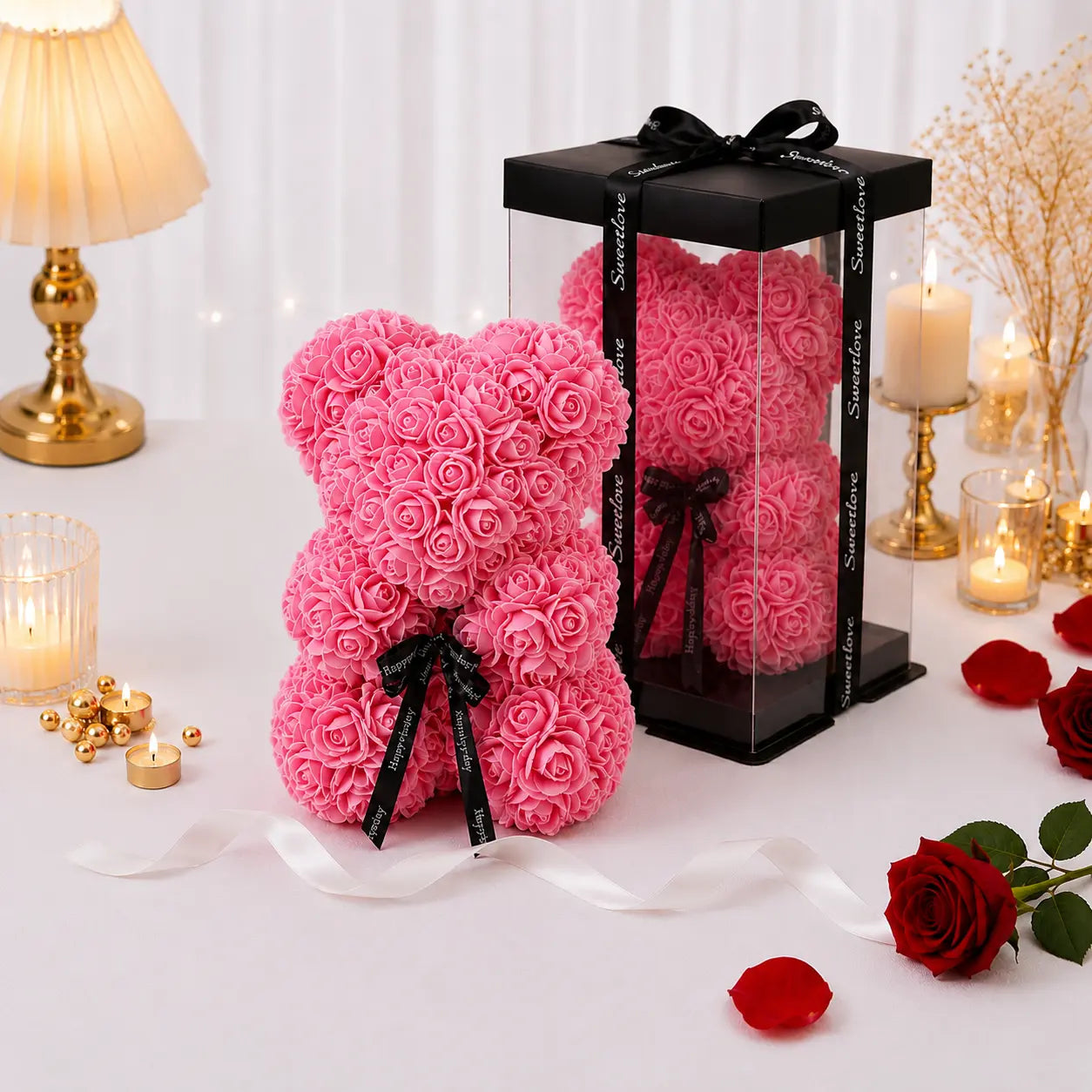Ourson en Roses Éternelles - Symbole d'amour Jiina