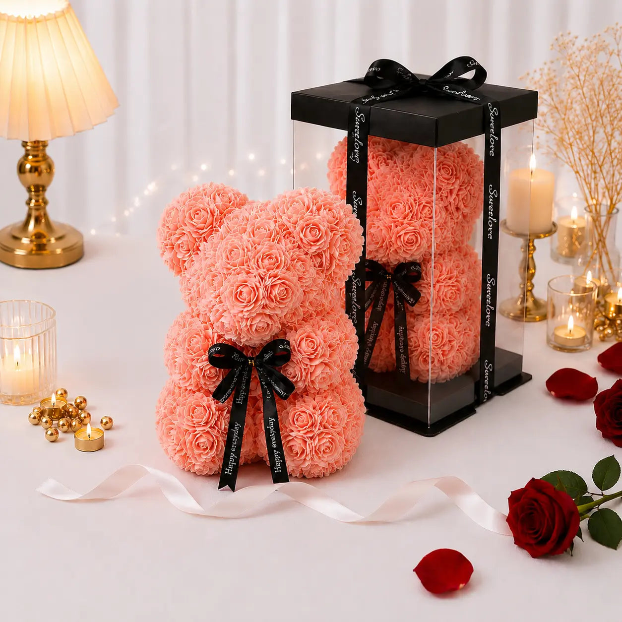 Ourson en Roses Éternelles - Symbole d'amour Jiina
