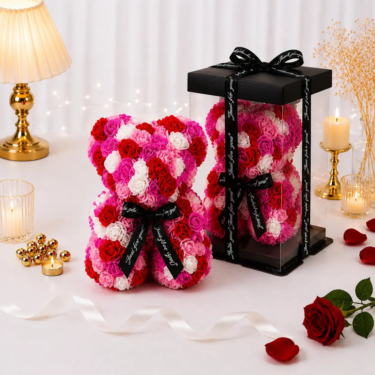 Ourson en Roses Éternelles - Symbole d'amour Jiina