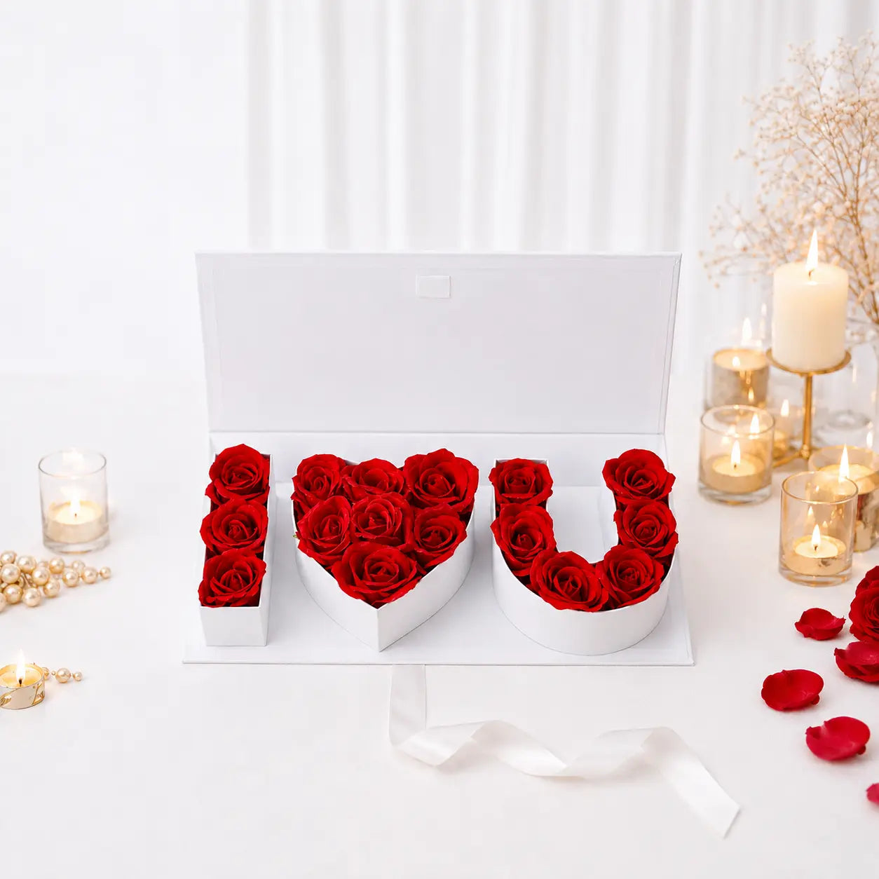 Coffret "I Love You" en Roses éternelles Jiina