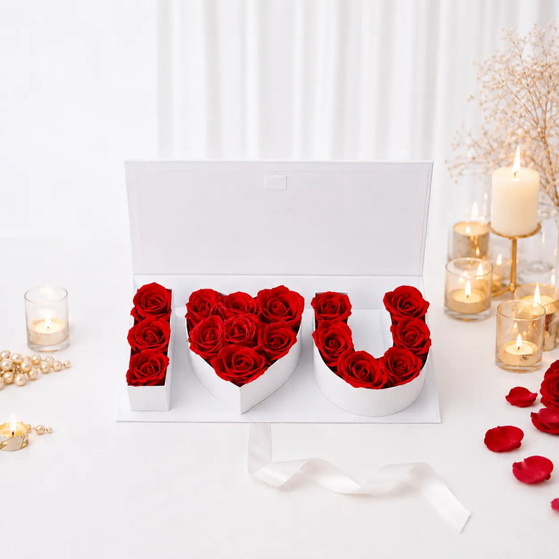 Coffret "I Love You" en Roses éternelles Jiina