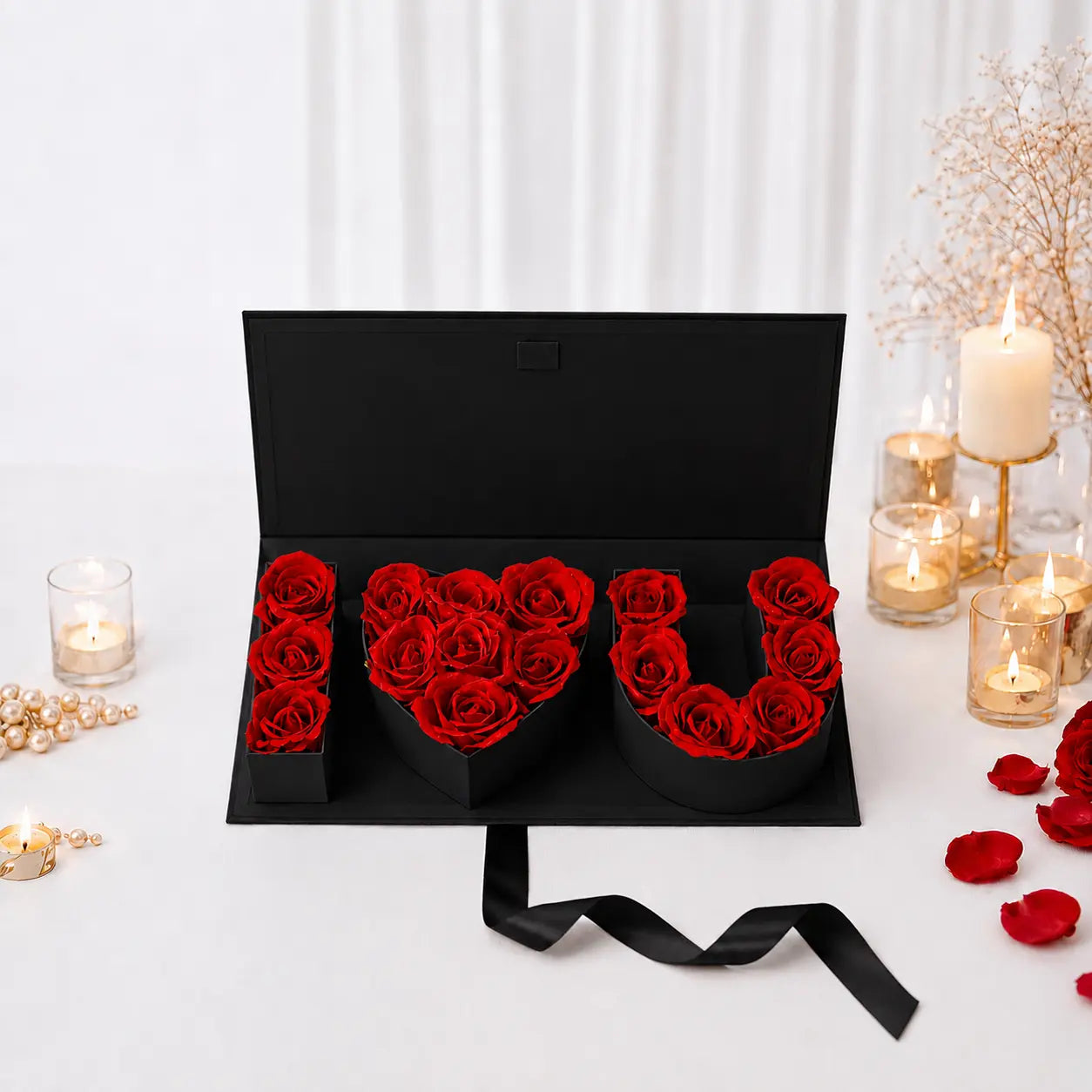 Coffret "I Love You" en Roses éternelles Jiina