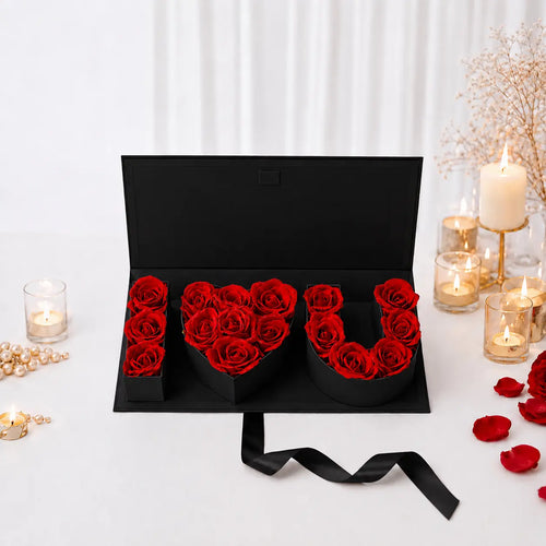 Coffret "I Love You" en Roses éternelles Jiina