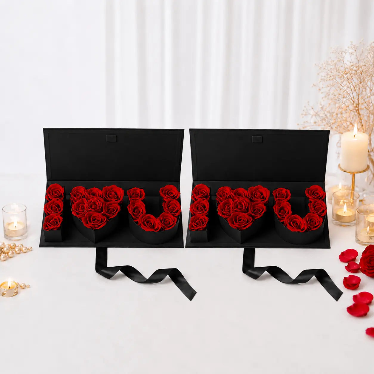 Coffret "I Love You" en Roses éternelles Jiina
