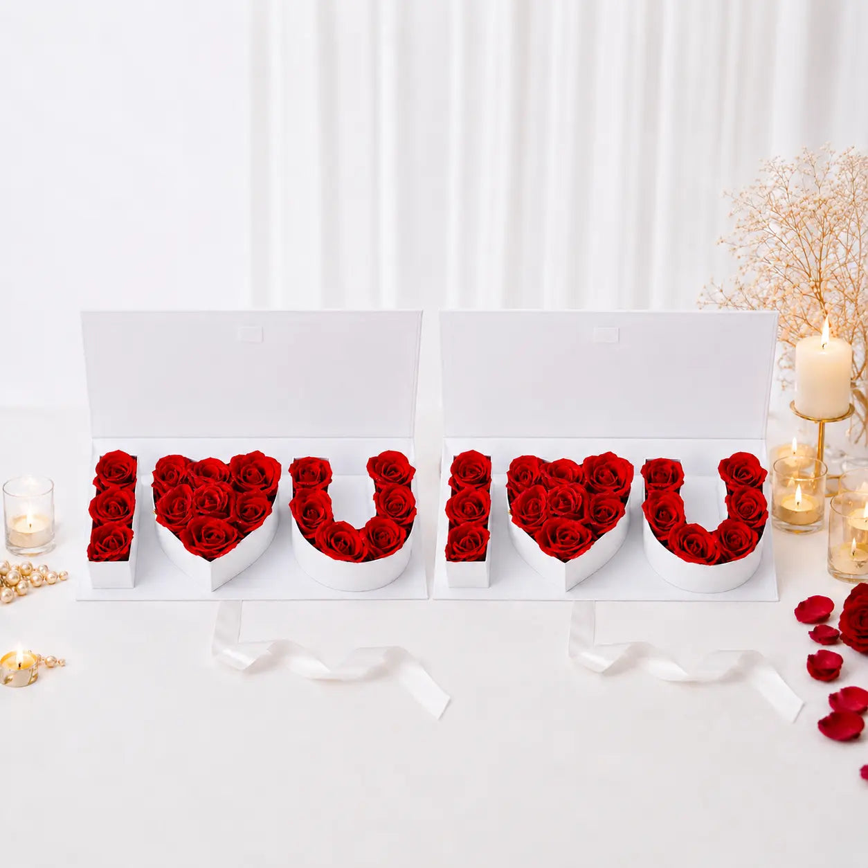 Coffret "I Love You" en Roses éternelles Jiina