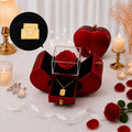 Coffret Coeur - Rose éternelle & collier Jiina